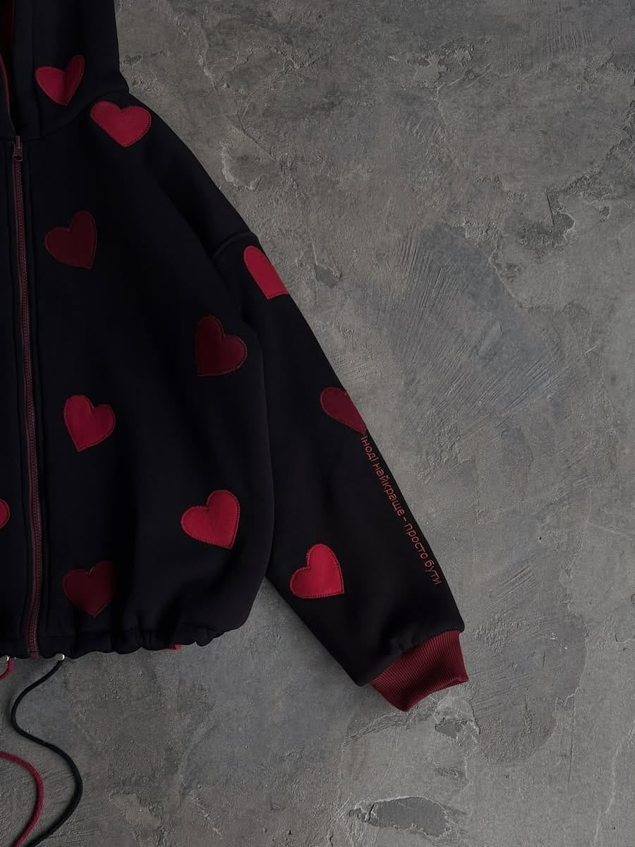 Hearts on Fire Zip Hoodie