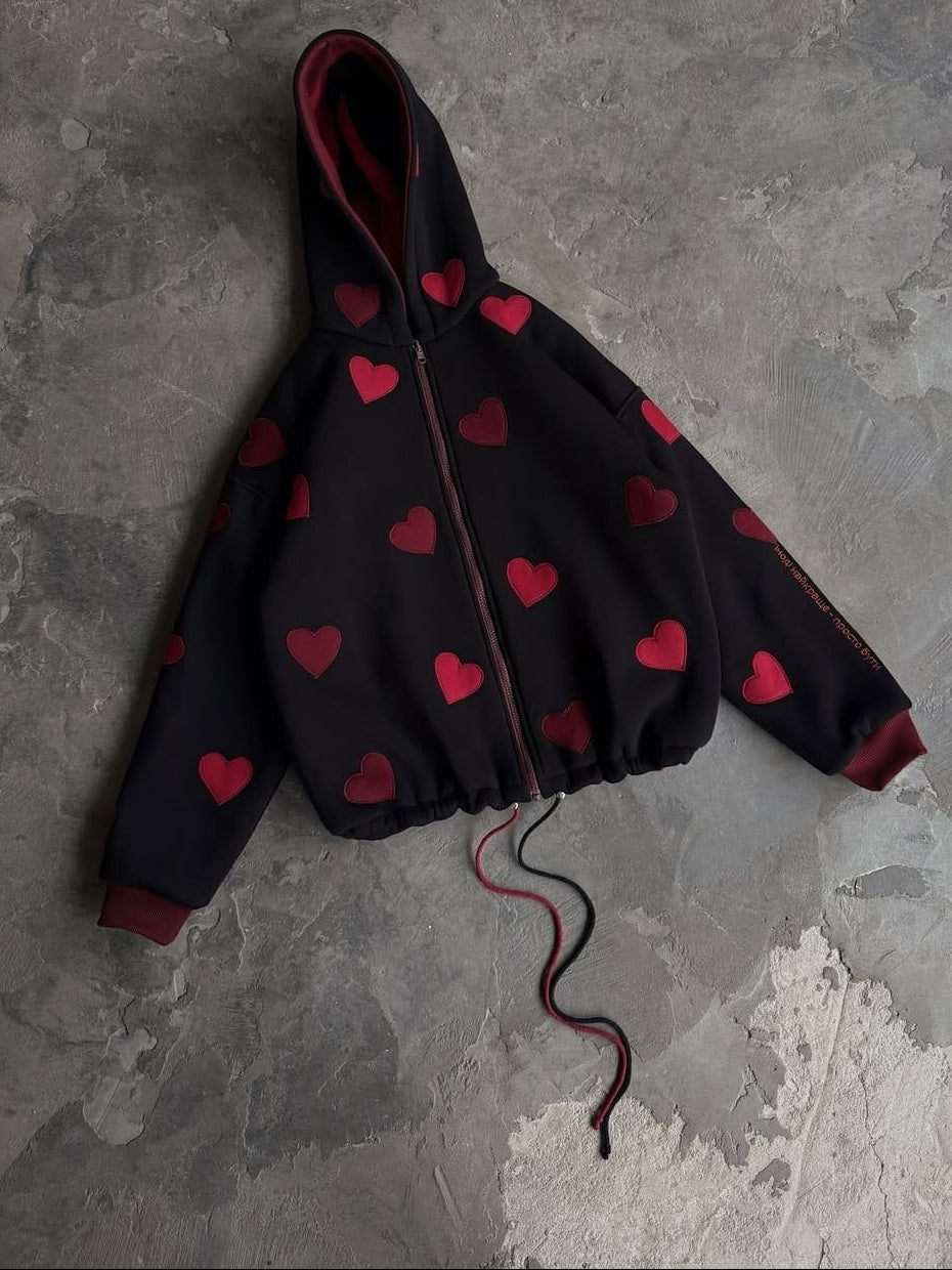 Hearts on Fire Zip Hoodie