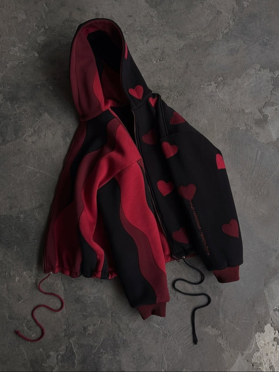 Hearts on Fire Zip Hoodie